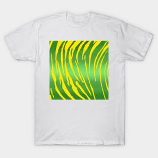 Metallic Tiger Stripes Green Yellow T-Shirt